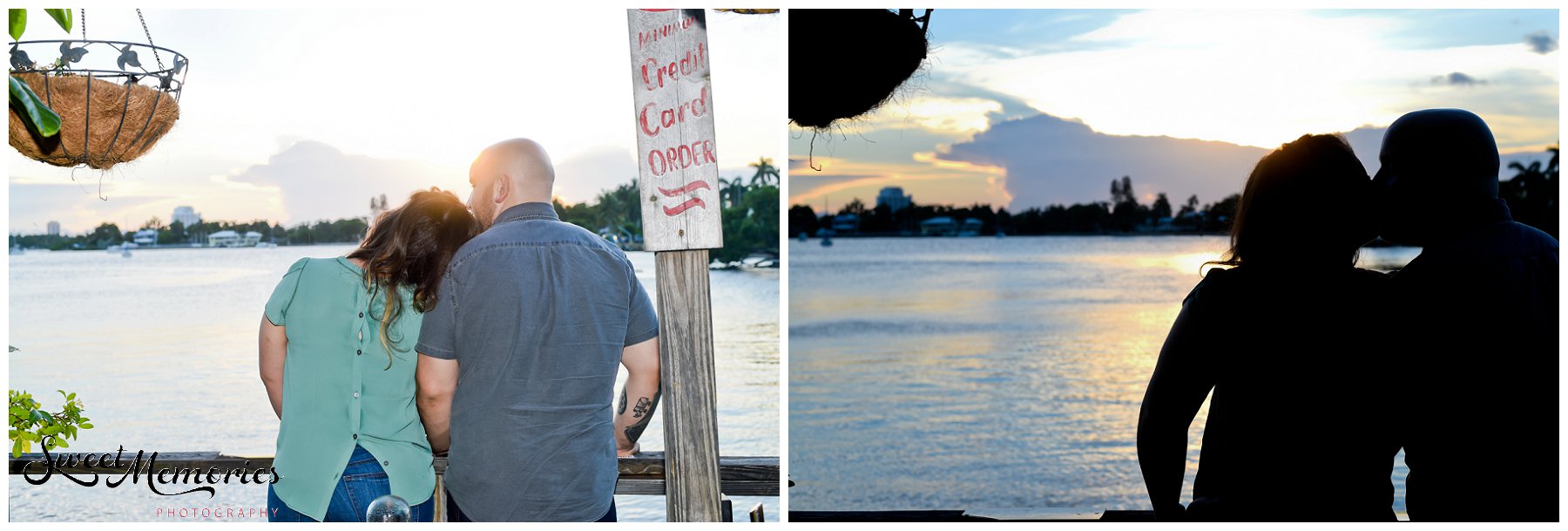 A quirky Hollywood engagement session at Le Tub in South Florida, filled with yummy food, a fun couple, and a beautiful sunset. | Wedding Photographer 