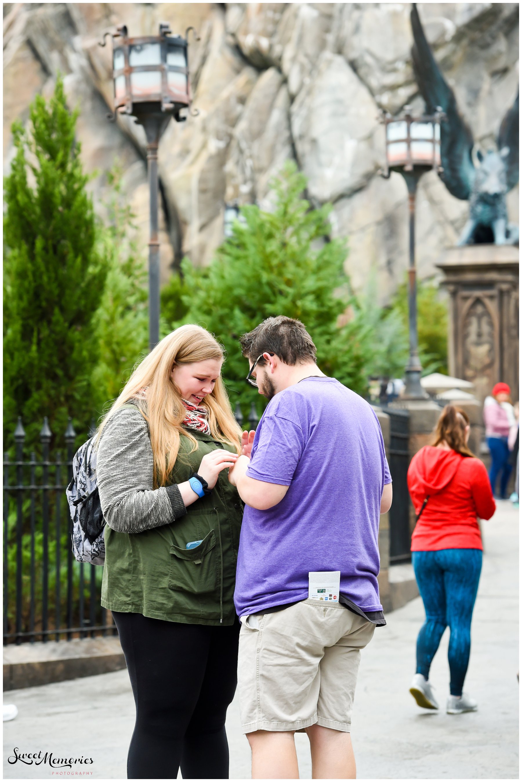 Zachary and Sara's Proposal at the Wizarding World of Harry Potter was a dream come true for this photographer, and for the bride-to-be. Fellow Harry Potter fans, these two came down to Orlando for a little vacation. Little did Sara know that she would be saying "yes" to the man of her dreams in front of Hogwarts!