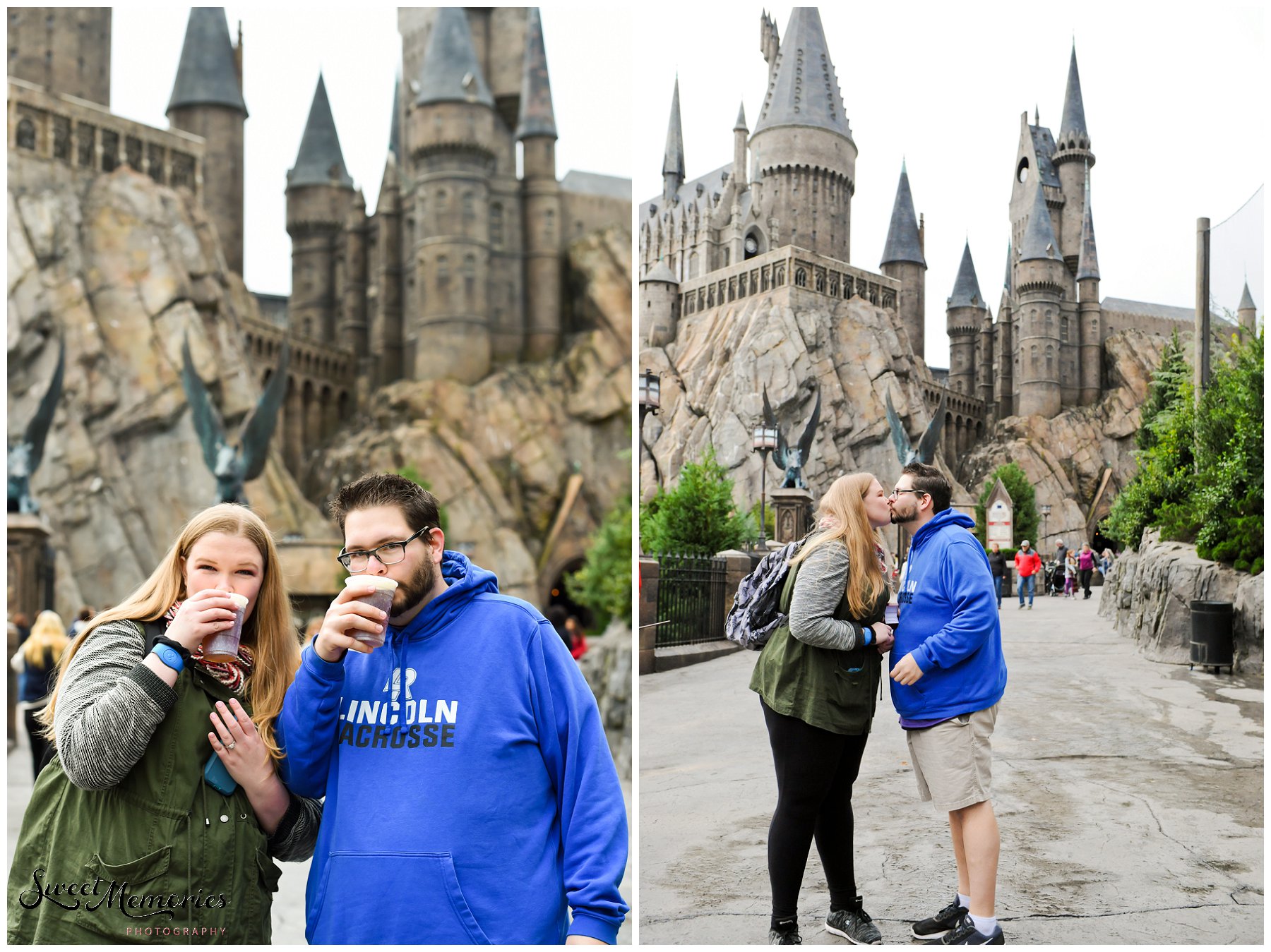 Zachary and Sara's Proposal at the Wizarding World of Harry Potter was a dream come true for this photographer, and for the bride-to-be. Fellow Harry Potter fans, these two came down to Orlando for a little vacation. Little did Sara know that she would be saying "yes" to the man of her dreams in front of Hogwarts!