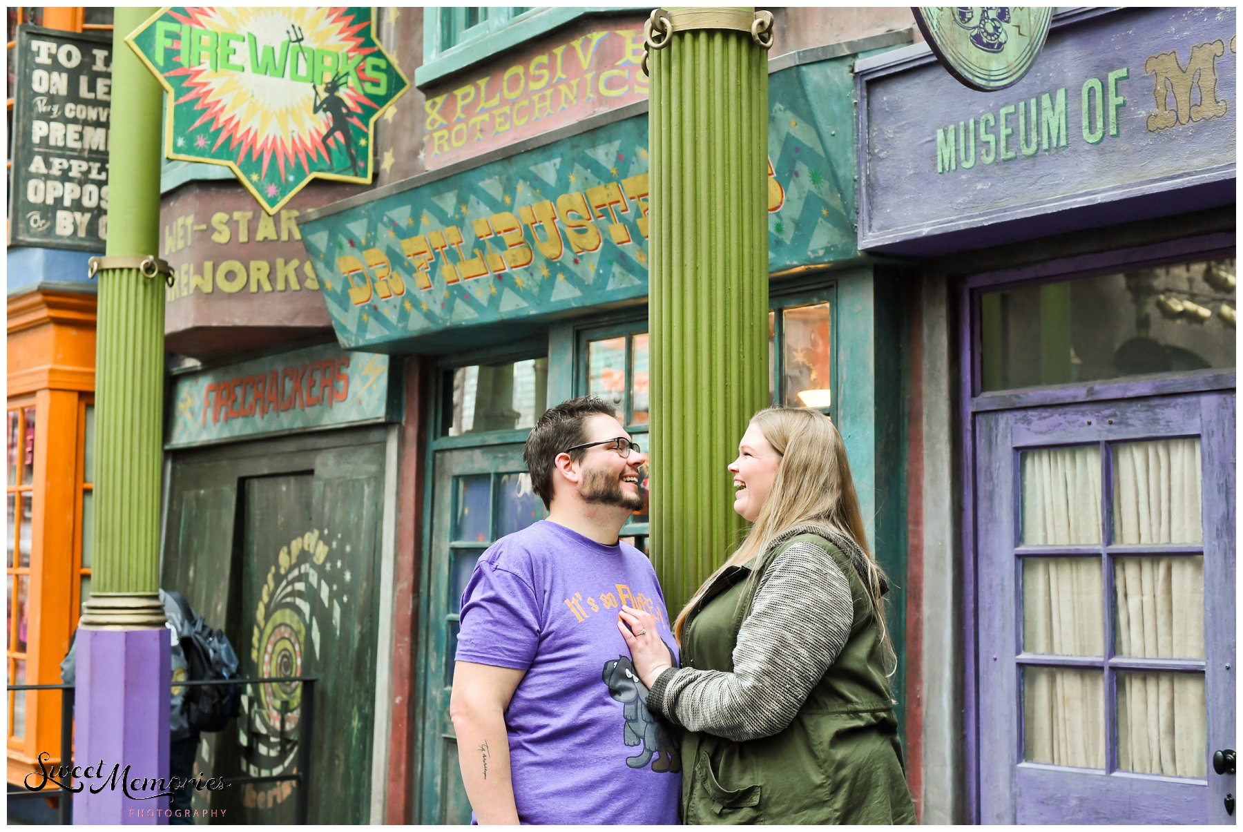 Zachary and Sara's Proposal at the Wizarding World of Harry Potter was a dream come true for this photographer, and for the bride-to-be. Fellow Harry Potter fans, these two came down to Orlando for a little vacation. Little did Sara know that she would be saying "yes" to the man of her dreams in front of Hogwarts!