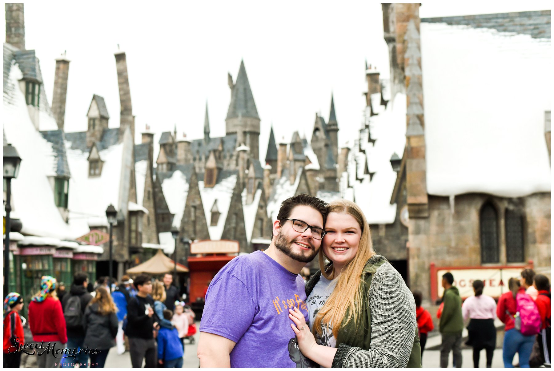 Zachary and Sara's Proposal at the Wizarding World of Harry Potter was a dream come true for this photographer, and for the bride-to-be. Fellow Harry Potter fans, these two came down to Orlando for a little vacation. Little did Sara know that she would be saying "yes" to the man of her dreams in front of Hogwarts!