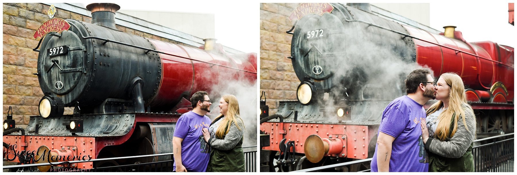 Zachary and Sara's Proposal at the Wizarding World of Harry Potter was a dream come true for this photographer, and for the bride-to-be. Fellow Harry Potter fans, these two came down to Orlando for a little vacation. Little did Sara know that she would be saying "yes" to the man of her dreams in front of Hogwarts!