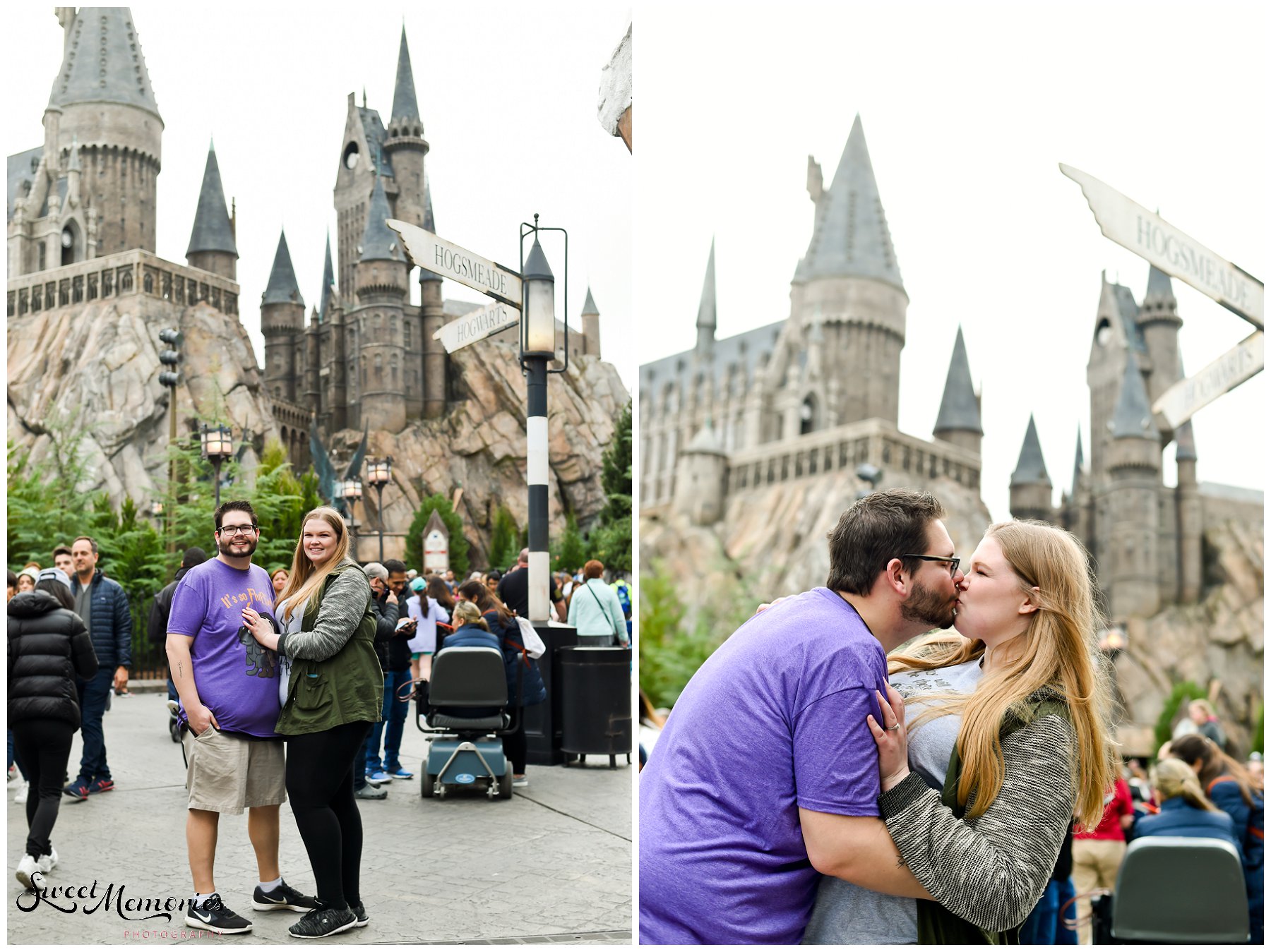 Zachary and Sara's Proposal at the Wizarding World of Harry Potter was a dream come true for this photographer, and for the bride-to-be. Fellow Harry Potter fans, these two came down to Orlando for a little vacation. Little did Sara know that she would be saying "yes" to the man of her dreams in front of Hogwarts!