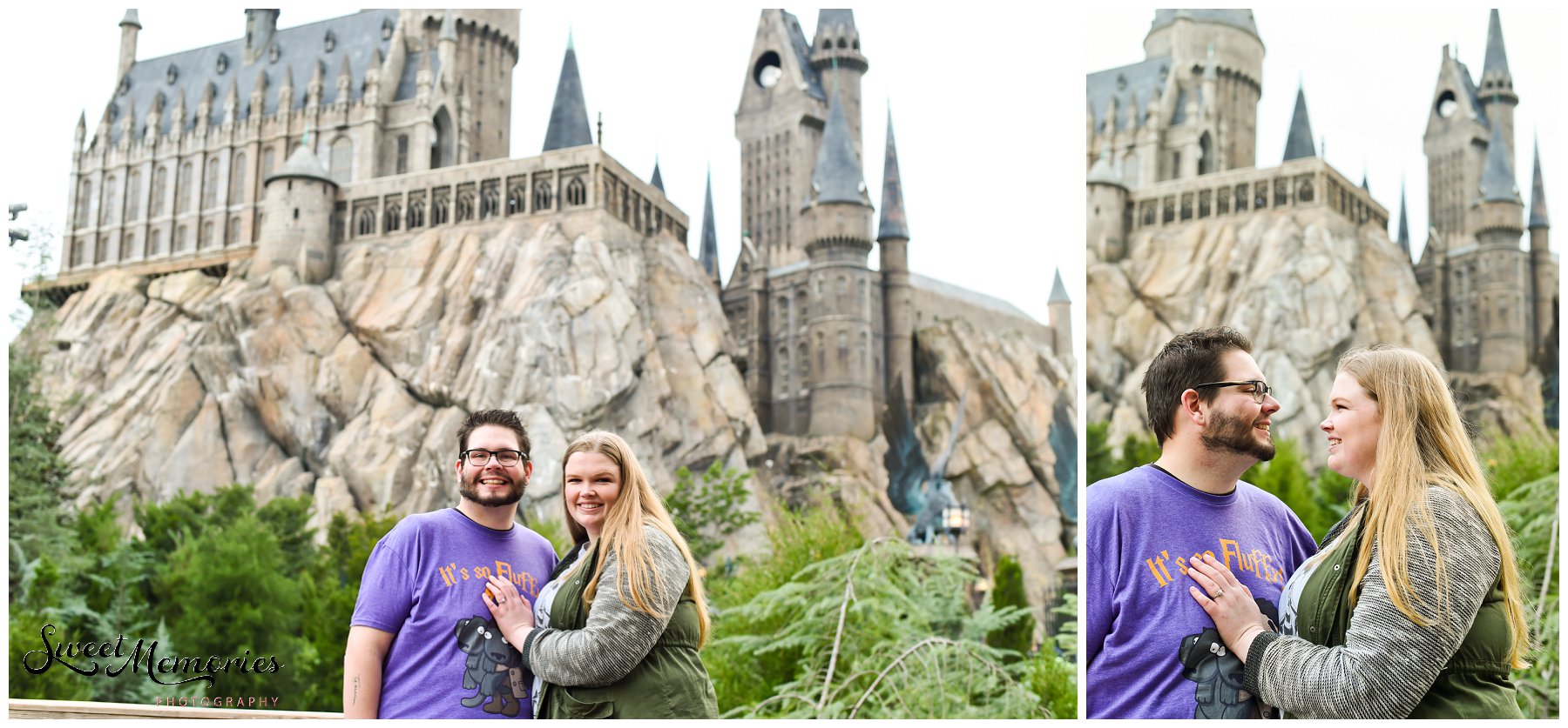 Zachary and Sara's Proposal at the Wizarding World of Harry Potter was a dream come true for this photographer, and for the bride-to-be. Fellow Harry Potter fans, these two came down to Orlando for a little vacation. Little did Sara know that she would be saying "yes" to the man of her dreams in front of Hogwarts!