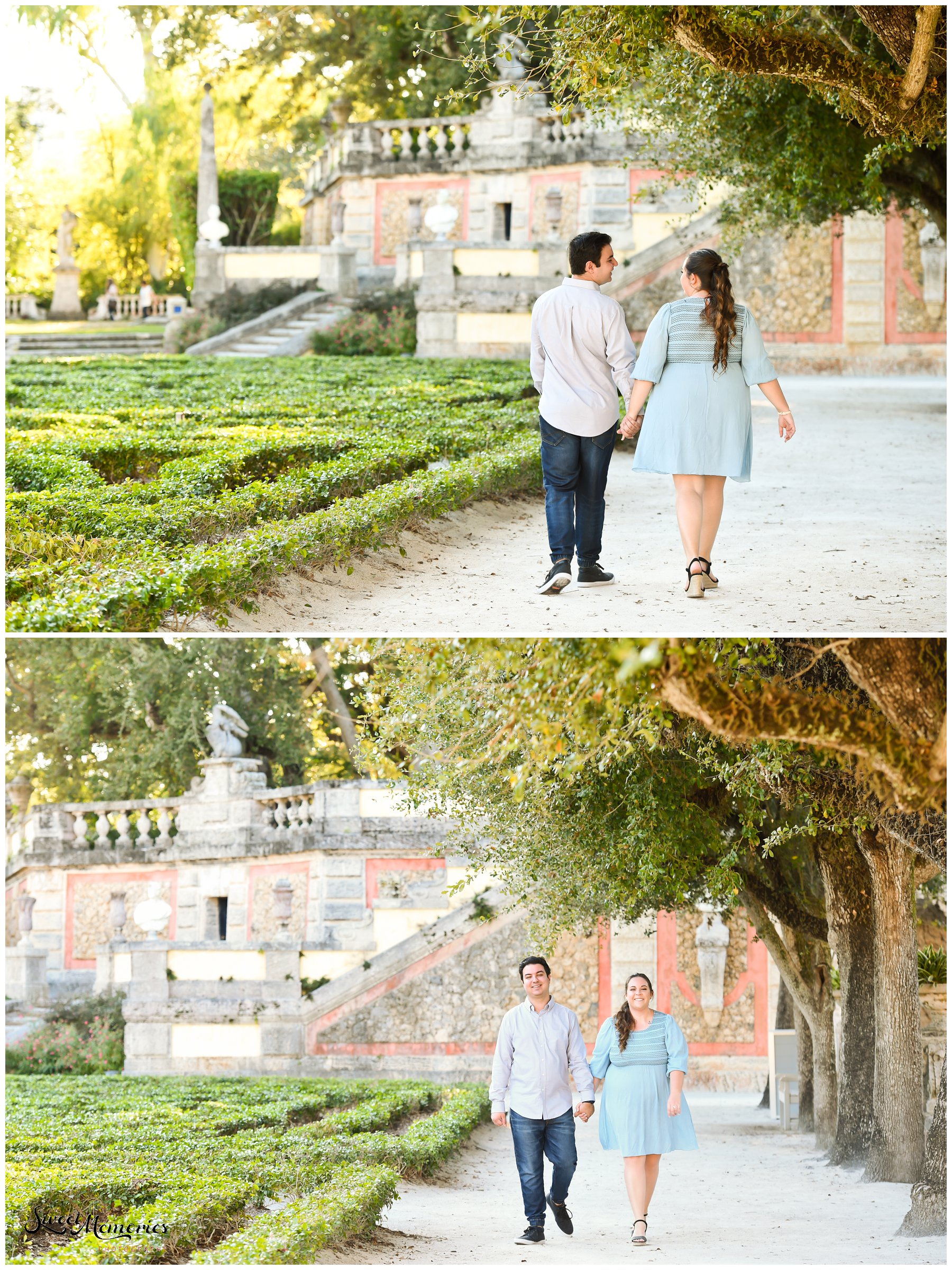 Nicki and Charlie's Vizcaya engagement session would never have taken place without the help of online dating. And if you didn't believe in soulmates, the "one, or people who were always meant to be, you will!