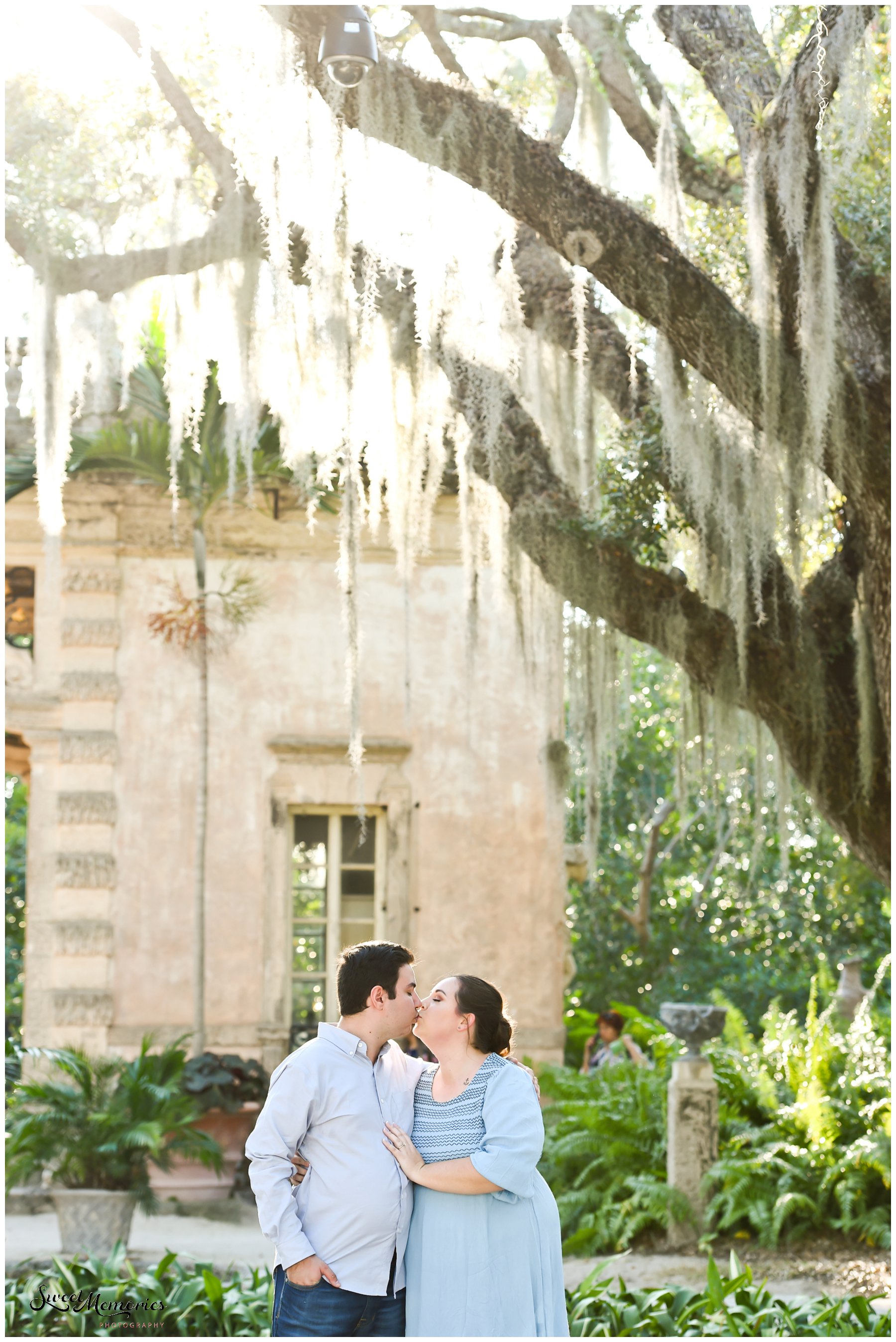 Nicki and Charlie's Vizcaya engagement session would never have taken place without the help of online dating. And if you didn't believe in soulmates, the "one, or people who were always meant to be, you will!