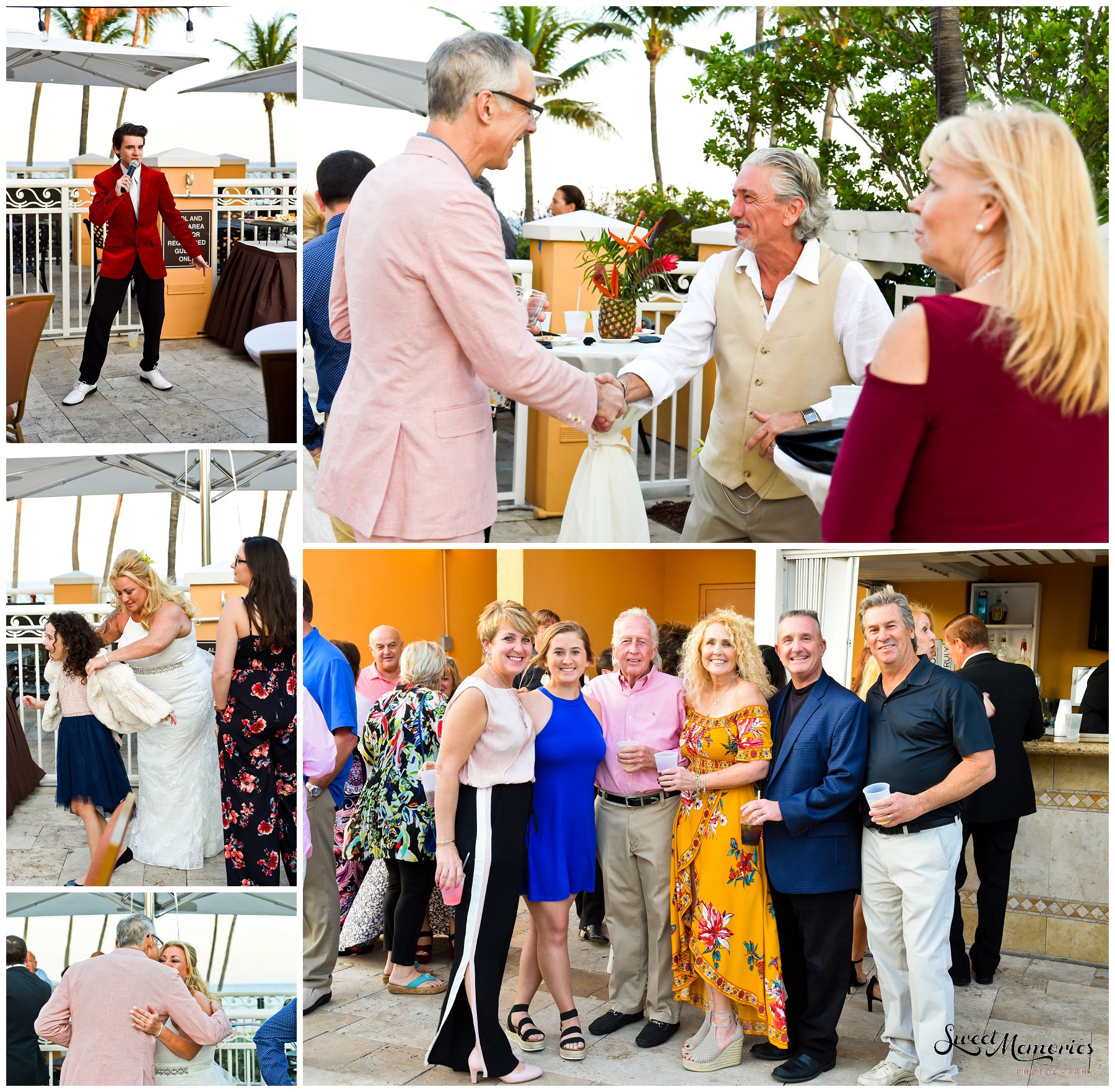 When you want a tropical wedding, look no further than sunny Florida! And this tropical wedding at the Wyndham Deerfield Beach Resort sets the bar high, with its sweetheart table lined with pineapple palm trees and every table decked out in pineapples and birds of paradise!