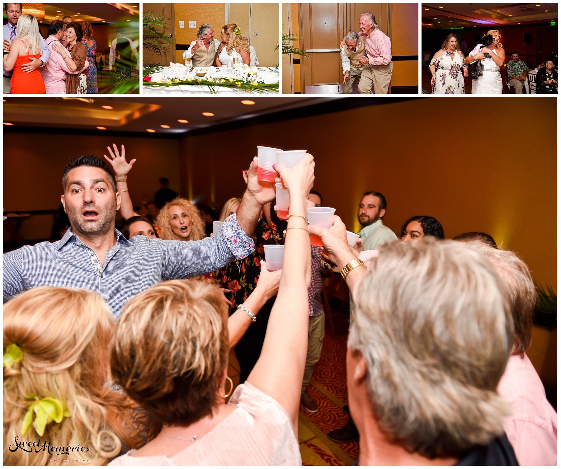 When you want a tropical wedding, look no further than sunny Florida! And this tropical wedding at the Wyndham Deerfield Beach Resort sets the bar high, with its sweetheart table lined with pineapple palm trees and every table decked out in pineapples and birds of paradise!