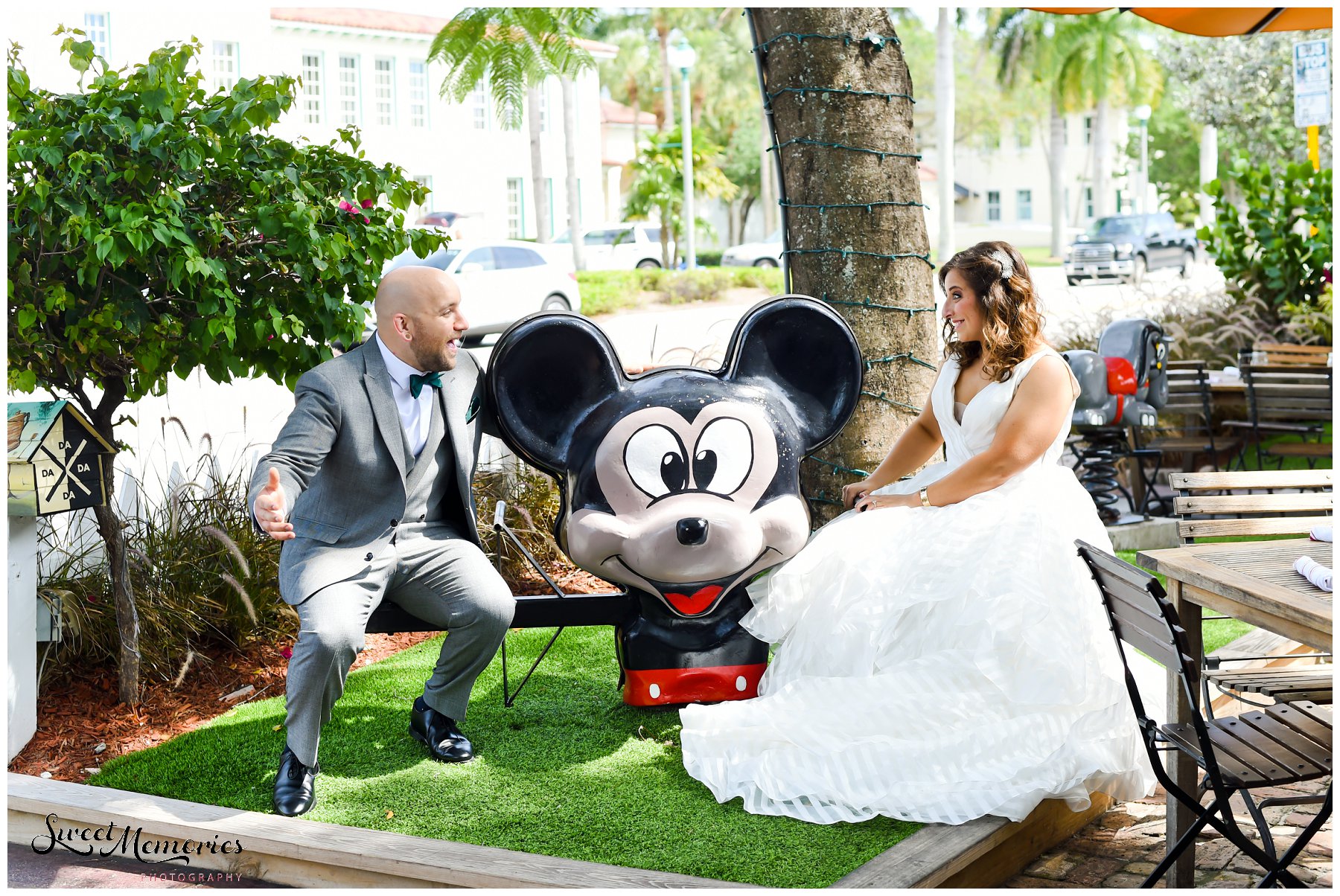 Zoey and Max's Fieldhouse at Old School Square Wedding: The Fieldhouse at Old School Square in Delray Beach caught the couple's attention. Since Max and Zoey are a very casual couple, they wanted "something a little more 'us' that had an understated charm."