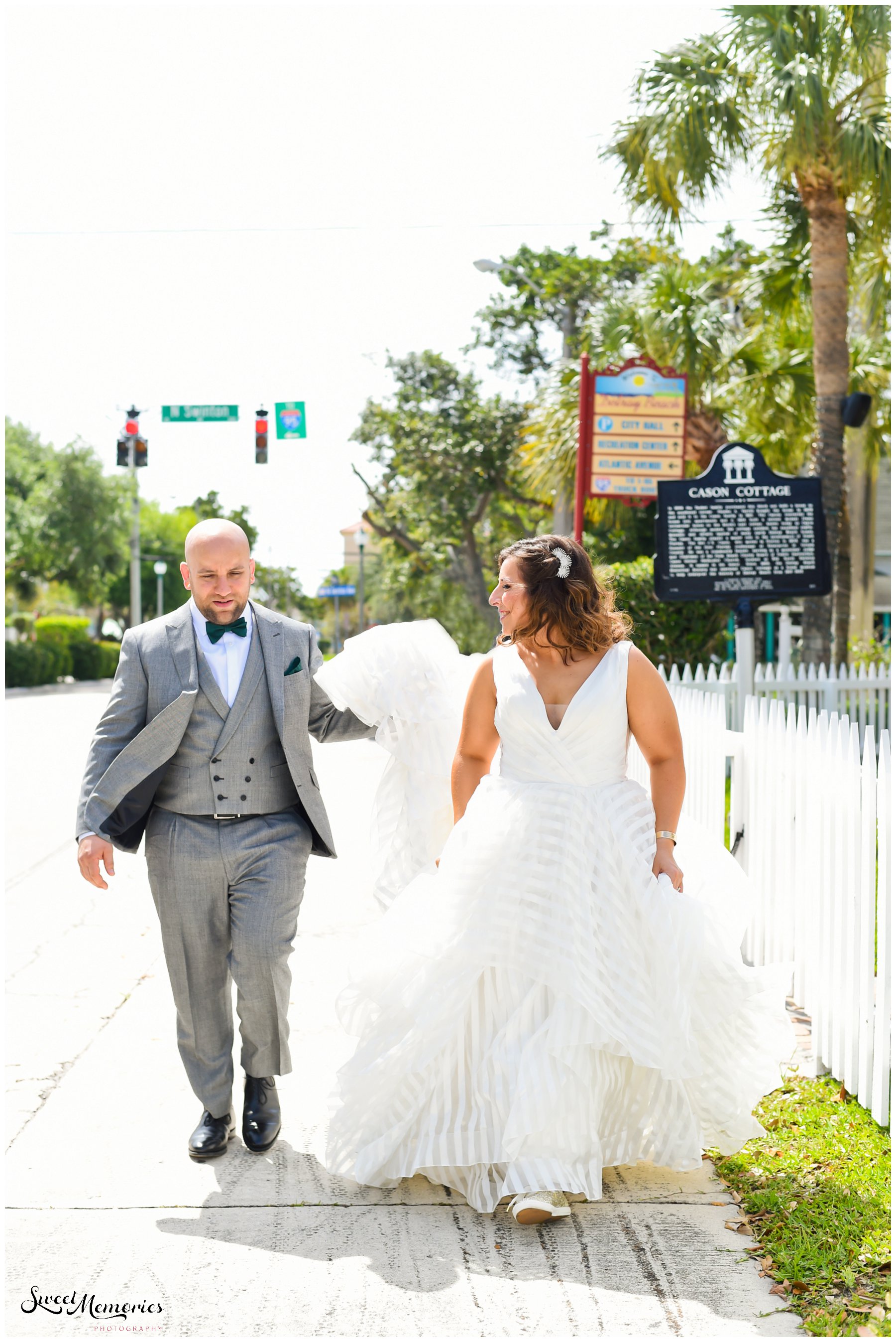 Zoey and Max's Fieldhouse at Old School Square Wedding: The Fieldhouse at Old School Square in Delray Beach caught the couple's attention. Since Max and Zoey are a very casual couple, they wanted "something a little more 'us' that had an understated charm."