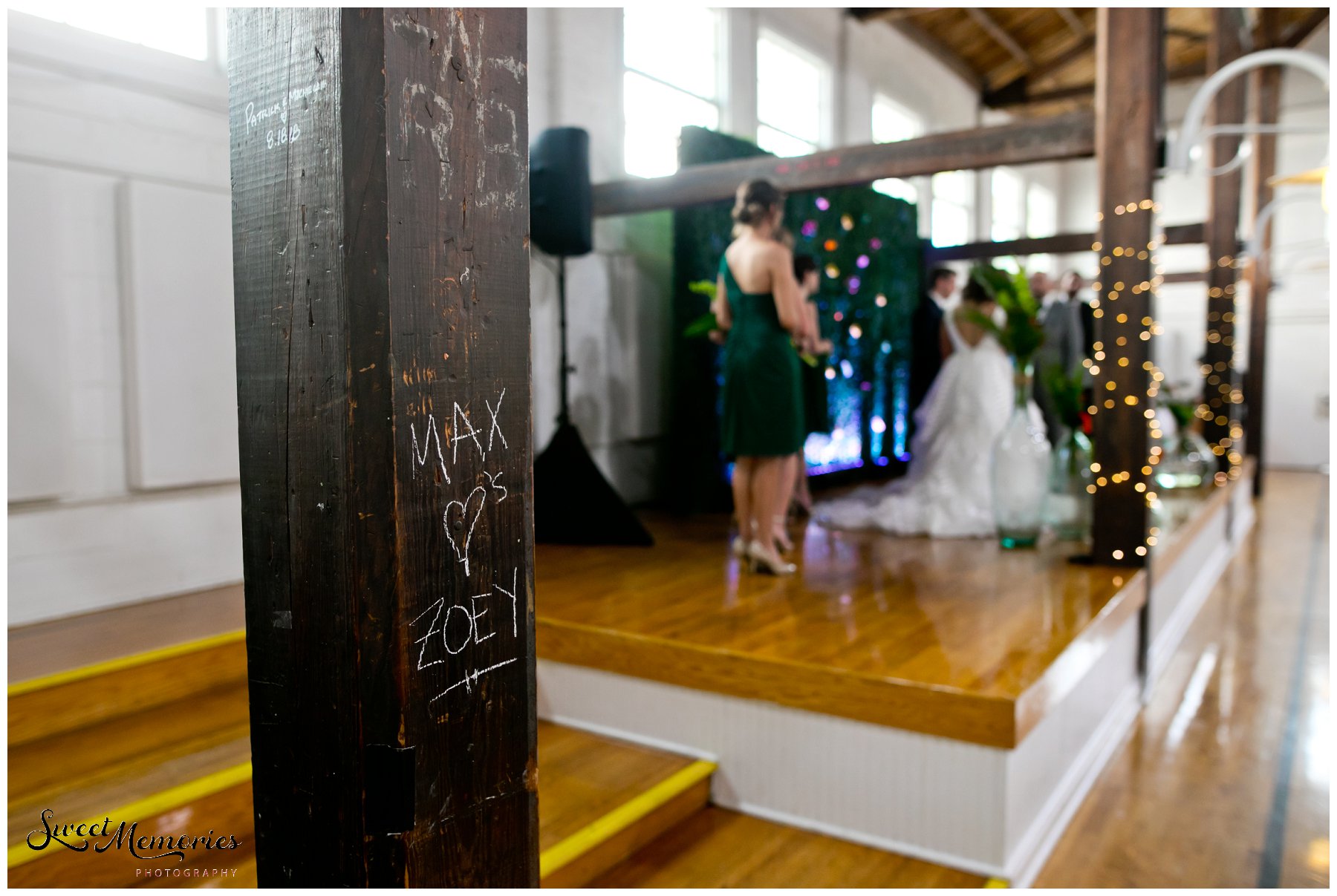 Zoey and Max's Fieldhouse at Old School Square Wedding: The Fieldhouse at Old School Square in Delray Beach caught the couple's attention. Since Max and Zoey are a very casual couple, they wanted "something a little more 'us' that had an understated charm."