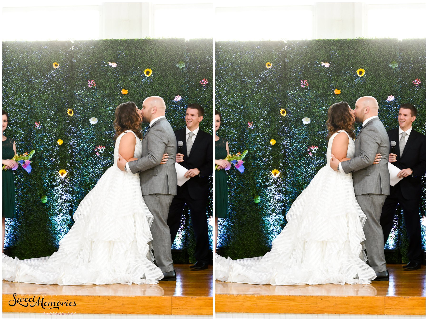 Zoey and Max's Fieldhouse at Old School Square Wedding: The Fieldhouse at Old School Square in Delray Beach caught the couple's attention. Since Max and Zoey are a very casual couple, they wanted "something a little more 'us' that had an understated charm."