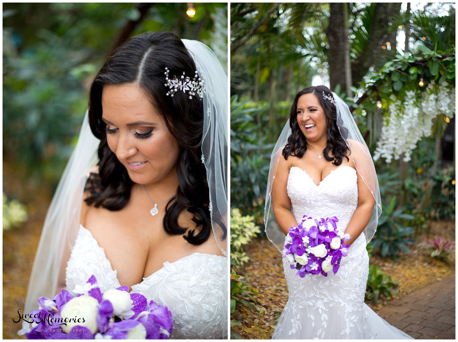 Tropical yet classic, Janice and Michael's Living Sculpture Sanctuary wedding in Davie was the perfect mix of romantic, hilarious, fun, sweet, and chic! After having met at a restaurant, his persistence, and a romantic proposal at the Flamingo gardens, they are now ready to tie the knot!