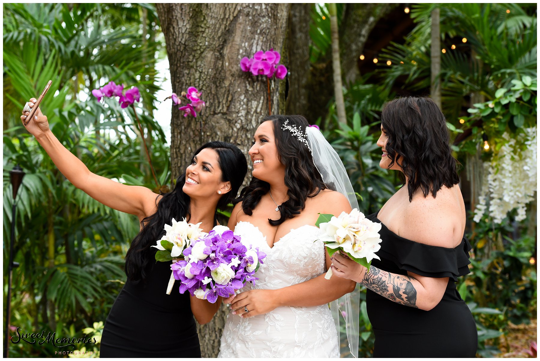 Tropical yet classic, Janice and Michael's Living Sculpture Sanctuary wedding in Davie was the perfect mix of romantic, hilarious, fun, sweet, and chic! After having met at a restaurant, his persistence, and a romantic proposal at the Flamingo gardens, they are now ready to tie the knot!