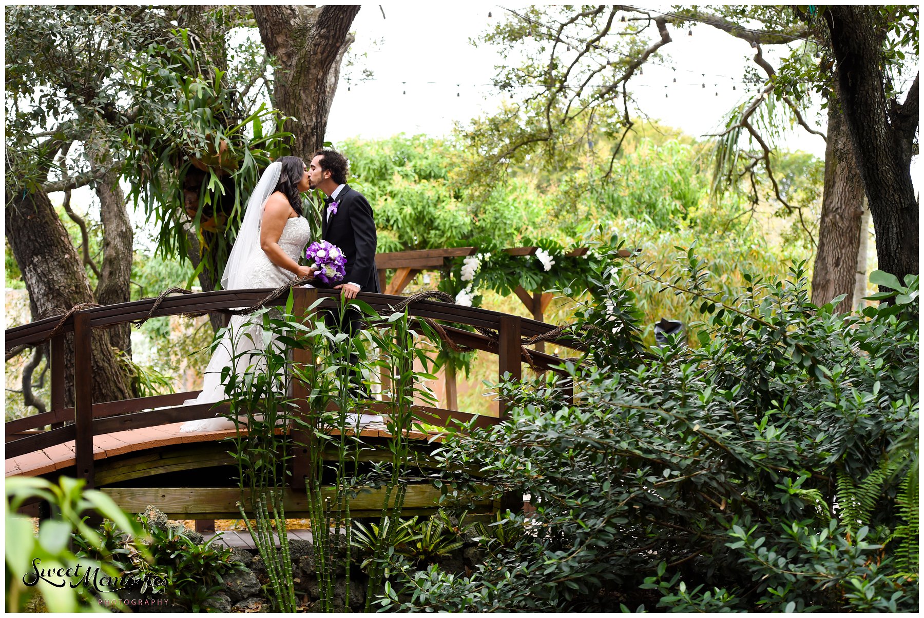 Tropical yet classic, Janice and Michael's Living Sculpture Sanctuary wedding in Davie was the perfect mix of romantic, hilarious, fun, sweet, and chic! After having met at a restaurant, his persistence, and a romantic proposal at the Flamingo gardens, they are now ready to tie the knot!