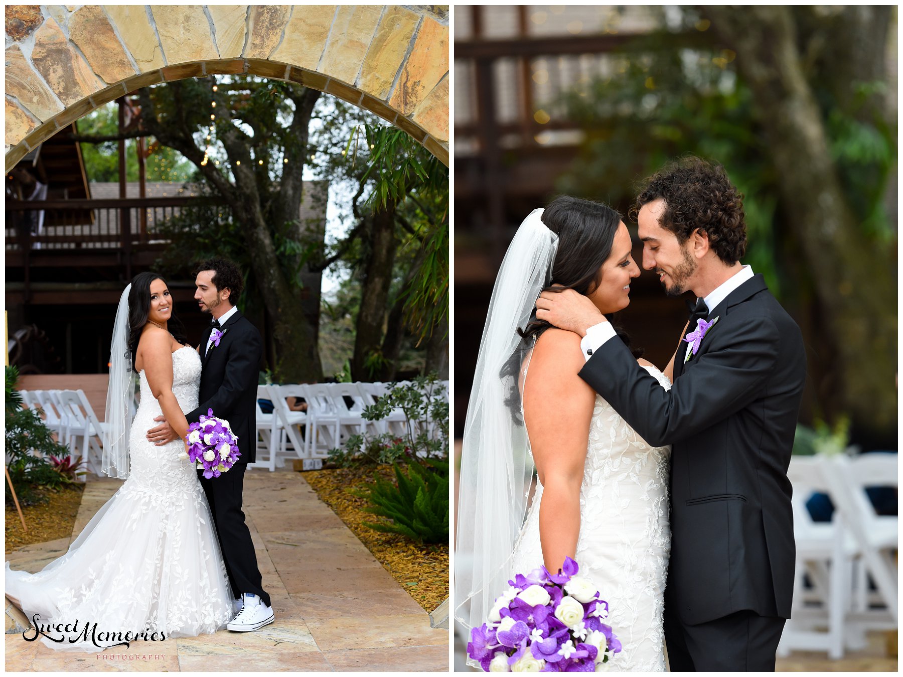 Tropical yet classic, Janice and Michael's Living Sculpture Sanctuary wedding in Davie was the perfect mix of romantic, hilarious, fun, sweet, and chic! After having met at a restaurant, his persistence, and a romantic proposal at the Flamingo gardens, they are now ready to tie the knot!