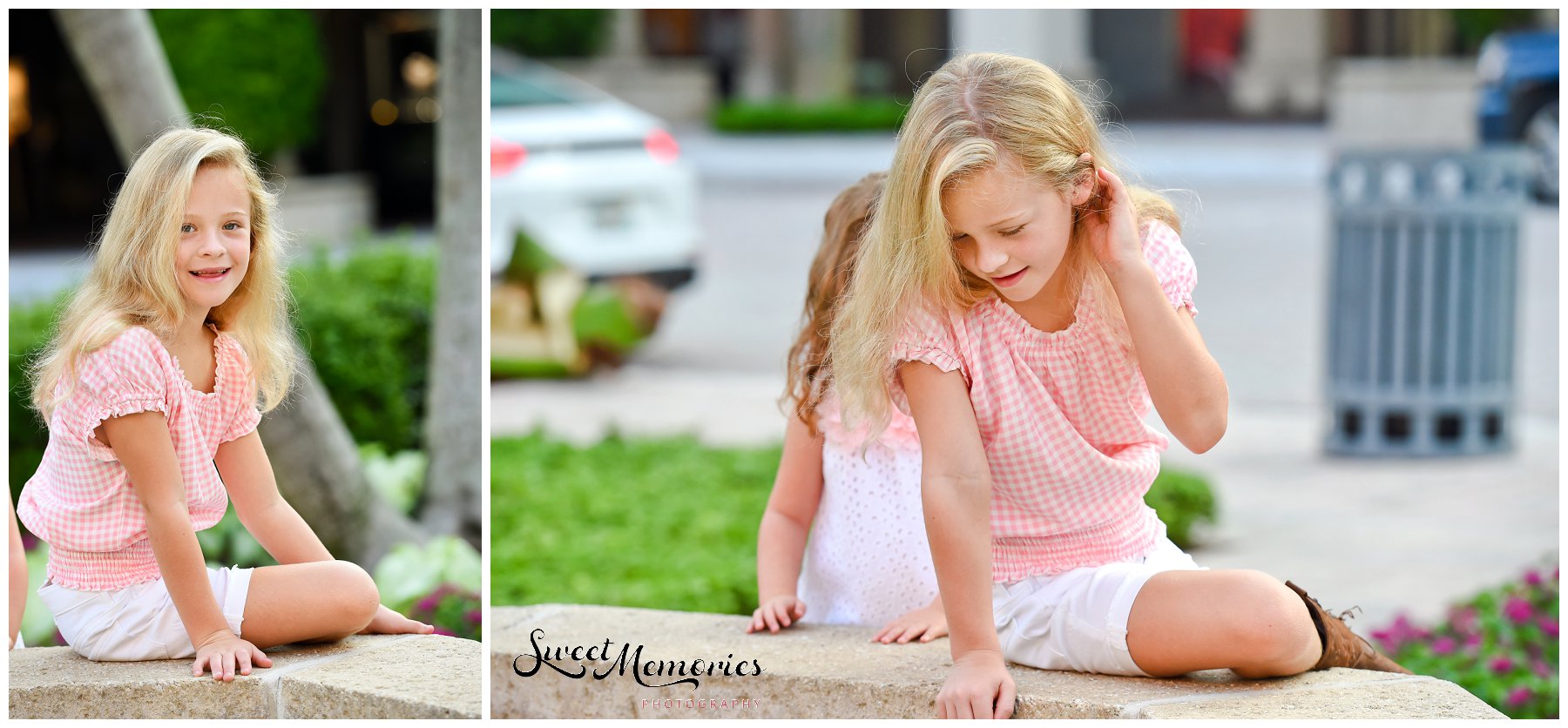 If you're familiar with Boca Raton, you're familiar with Mizner Park. A luxury landmark filled with unique boutique stores and restaurants, it's located in the heart of Boca. Its pink buildings and beautiful architecture are perfect backdrops for any session. Not to mention that it's lined with picturesque gazebos, fountains, and landscaping! So what better spot for these adorable Mizner Park portraits?!