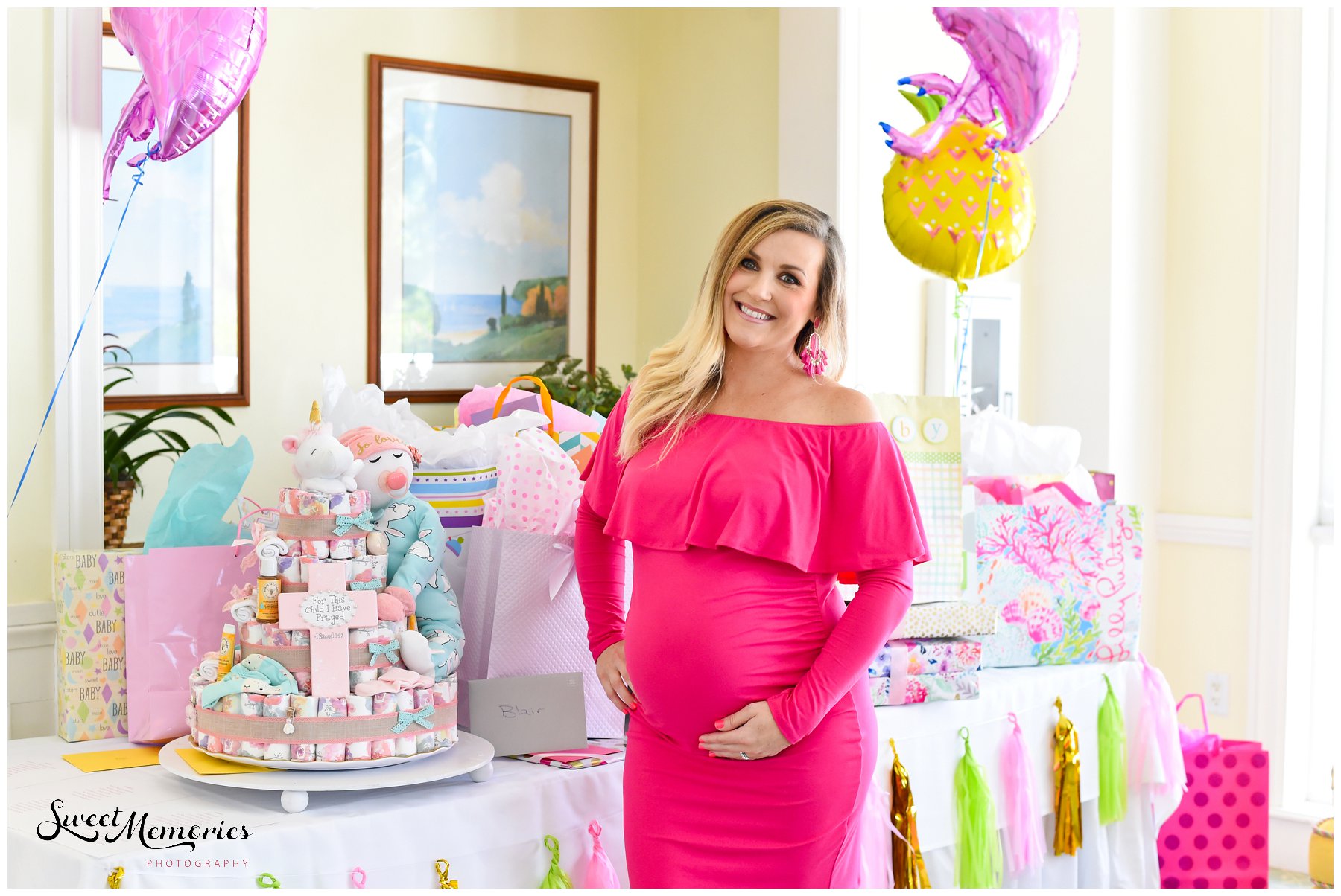 What's more fitting than a Florida-based mommy-to-be having a tropical baby shower? Decked out with flamingos, lemons, tropical colors, and plants at the Hillsboro Club, it was the perfect way to celebrate Blair and her baby, Harlow!