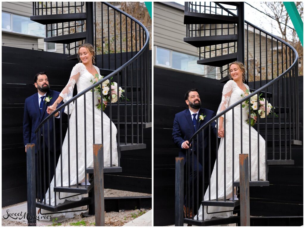 Behind the South Congress hotel is this cool staircase that we got to use!