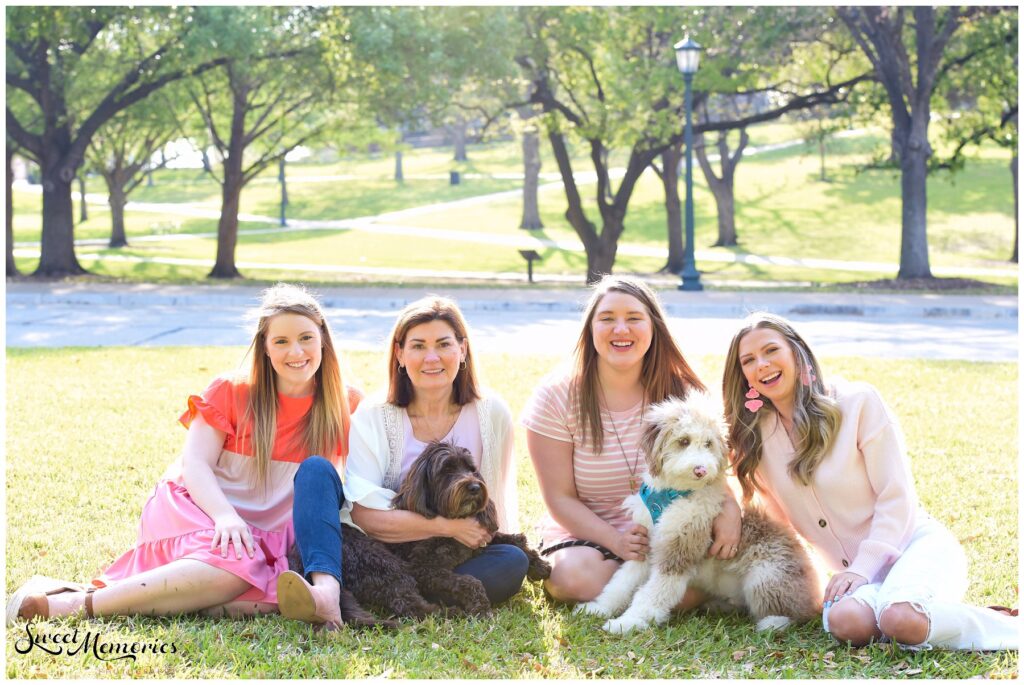 The Ma Maison team enjoying doughnuts in a park in downtown Austin.