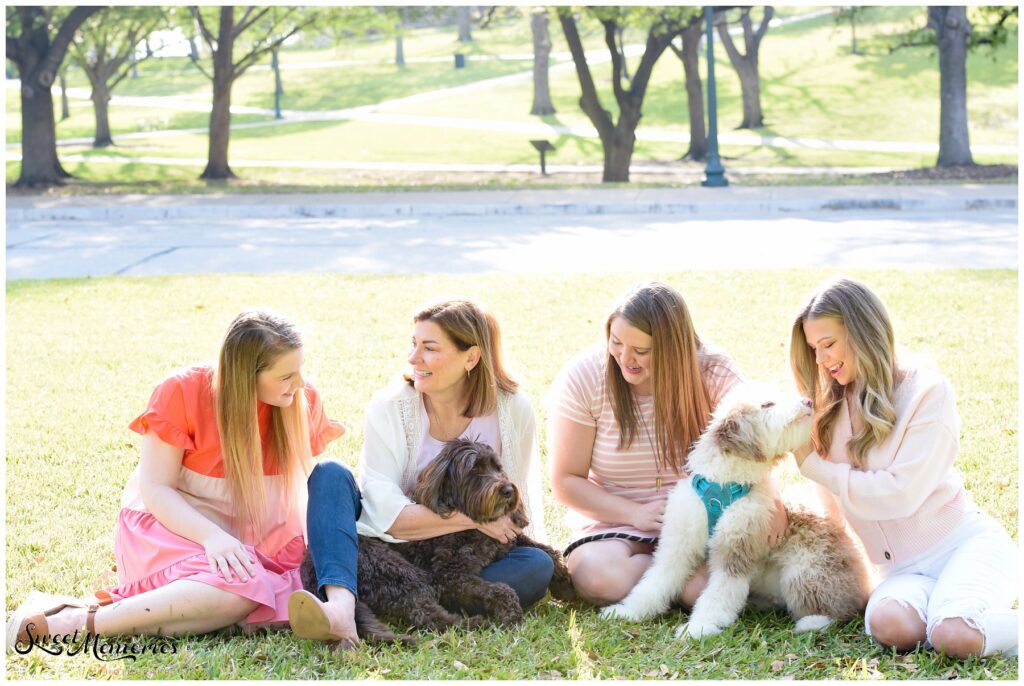 The Ma Maison team enjoying doughnuts in a park in downtown Austin.