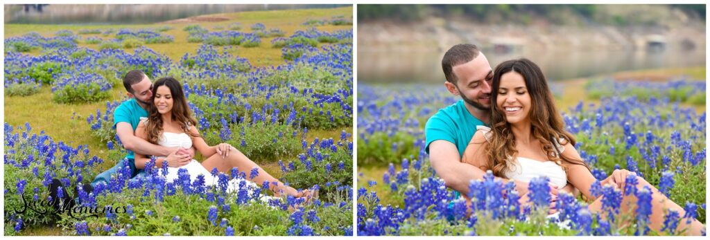 This Bluebonnet engagement session is for their save-the-dates.