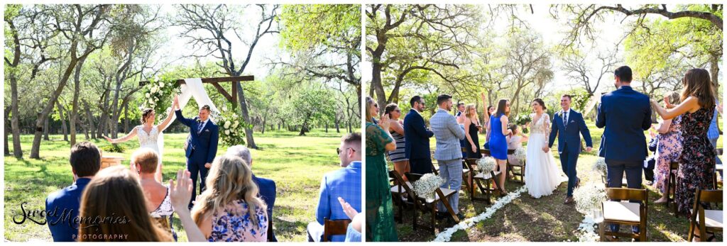 Walking down the aisle as a married couple!