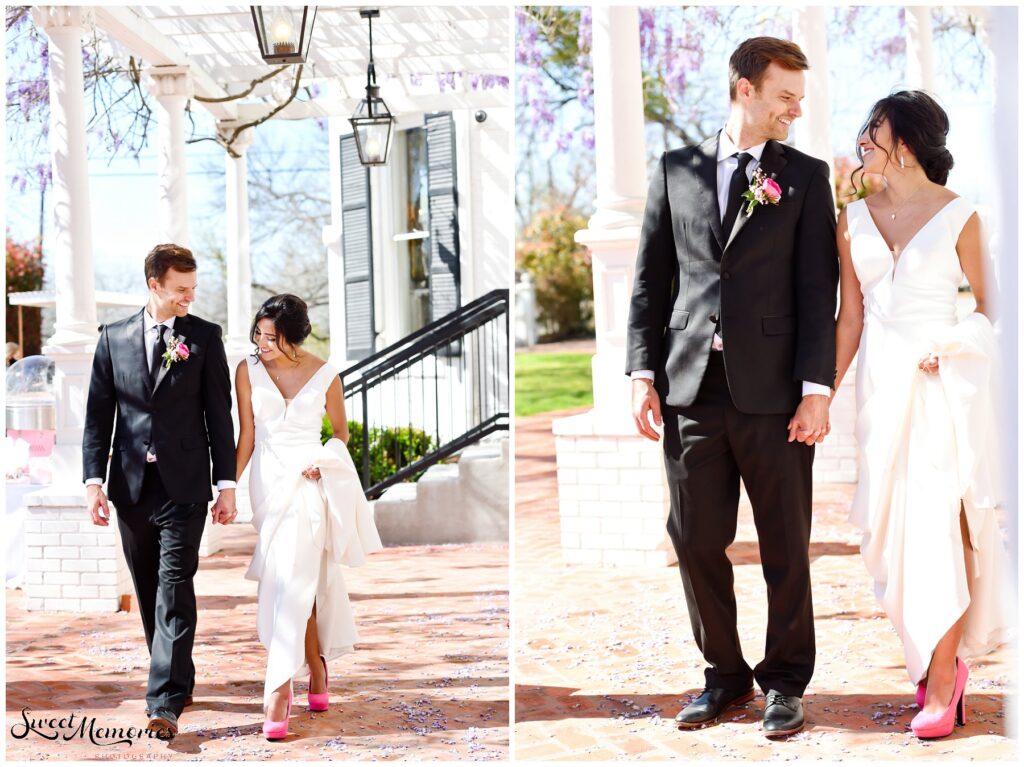 Lanterns line this beautiful walkway and is another perfect place to have your outdoor wedding ceremony.