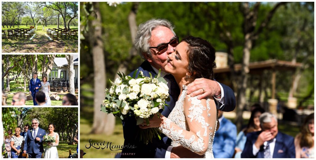 Outdoor wedding ceremony at Whispering Oaks Estate.