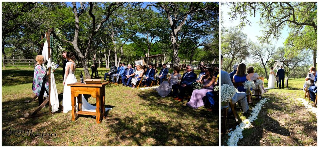 About to say "I do" surrounded by their closest friends and family.