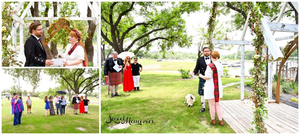 Wedding ceremony in Spicewood, Texas.