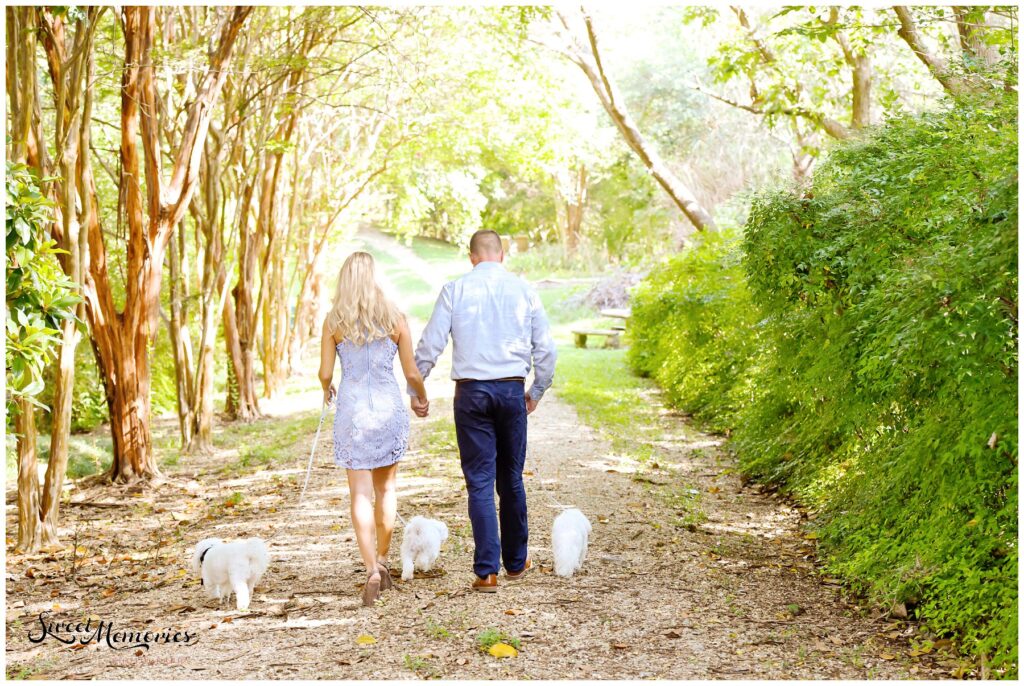 This Waco engagement session with a beautiful couple and their three furbabies was so much fun!