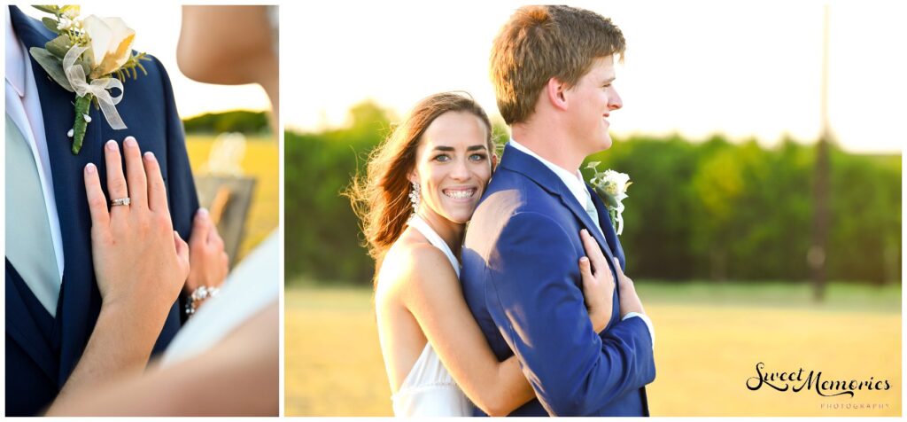 The beautiful bride and groom enjoying intimate moments after saying "I do" on a private residence in Bertram, Texas.