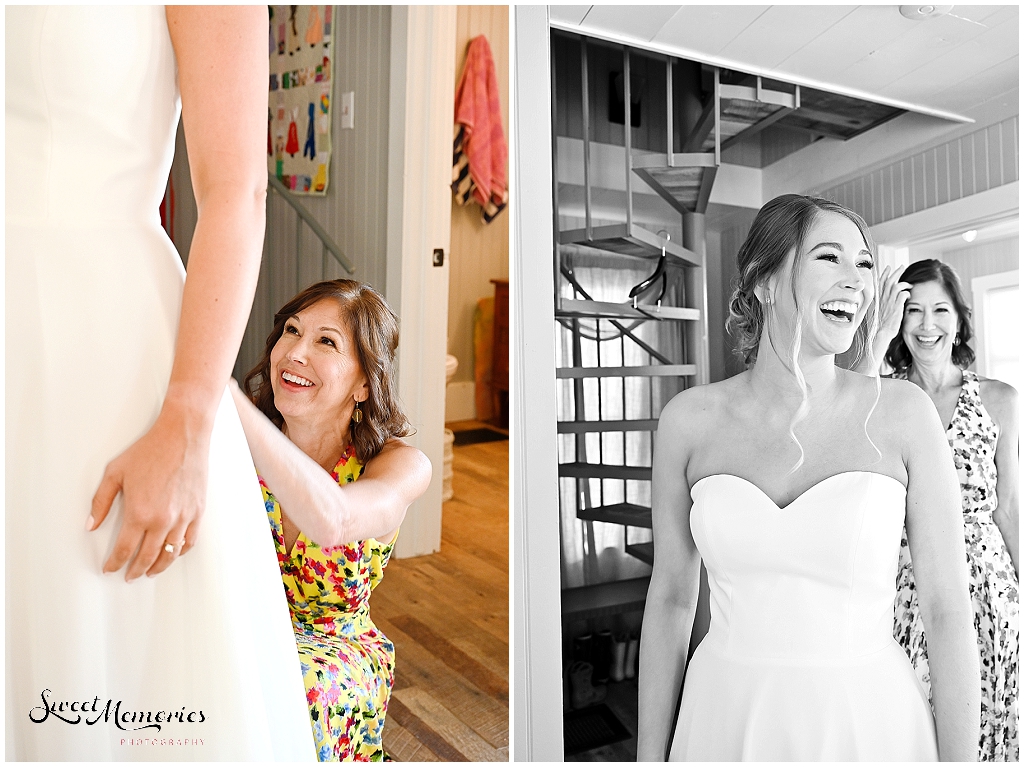 The beautiful bride getting ready to say "I do" at her Dripping Springs wedding.