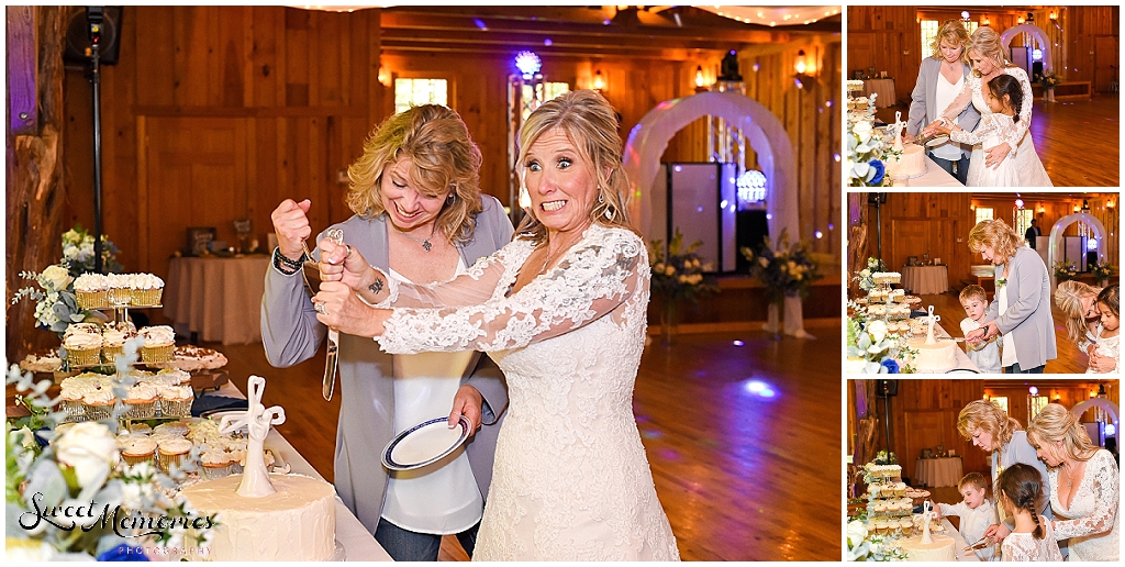 These two love kids so much that they incorporated them into the cake-cutting tradition.