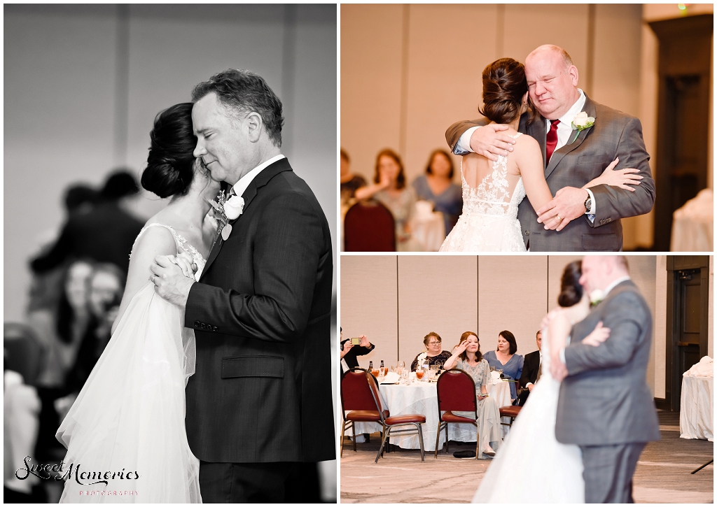 The bride shared a dance with both of her fathers.