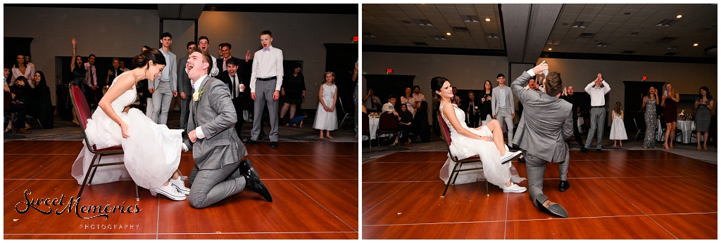 The groom gets iced!