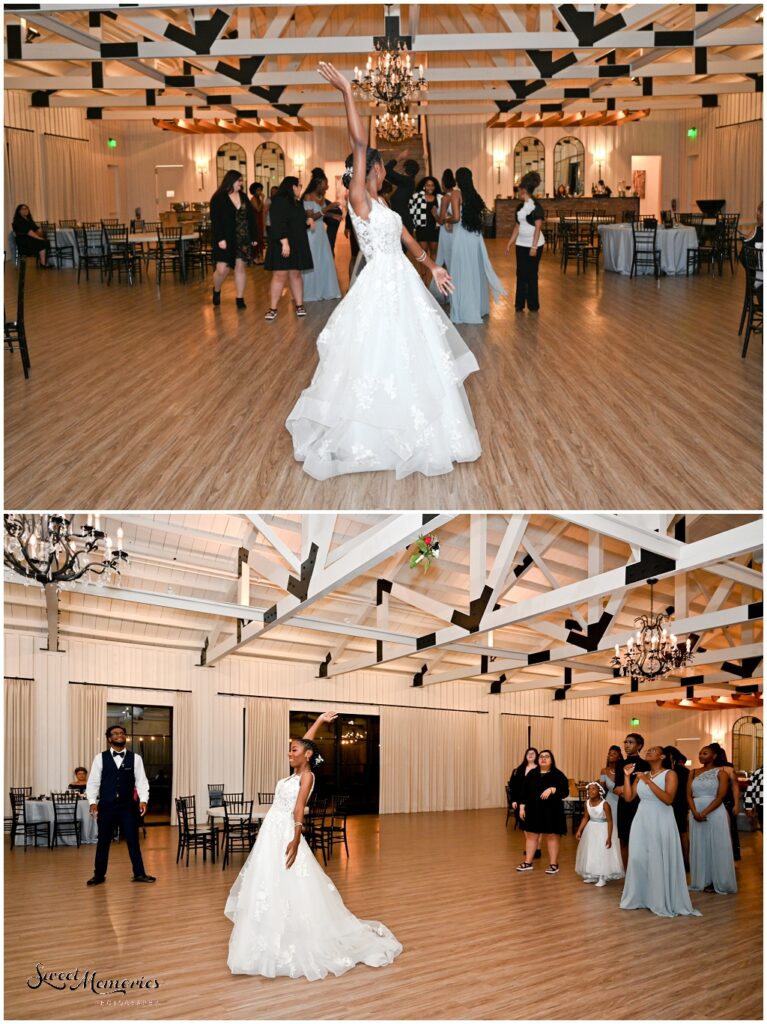 Tossing the bouquet