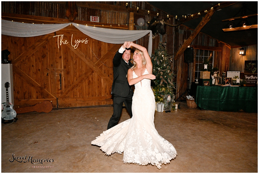 A spin during their first dance