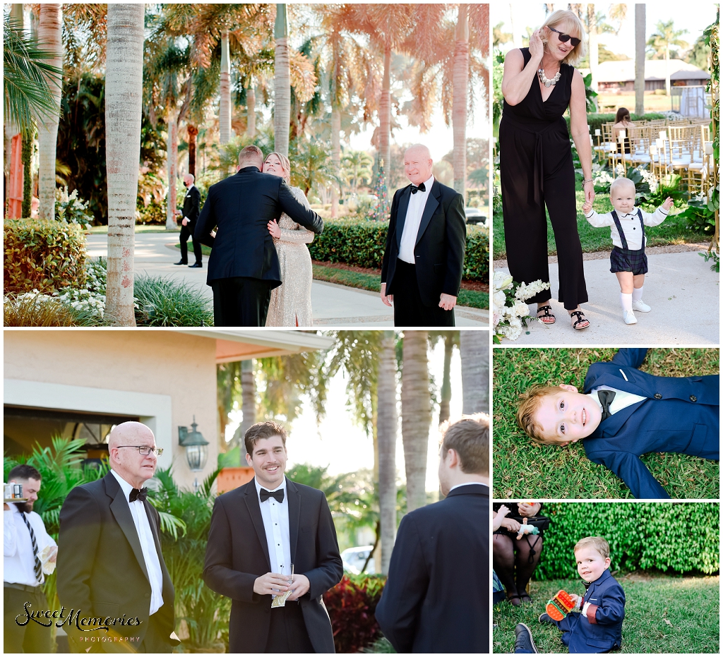 The guests enjoying a refreshing drink before the ceremony begins