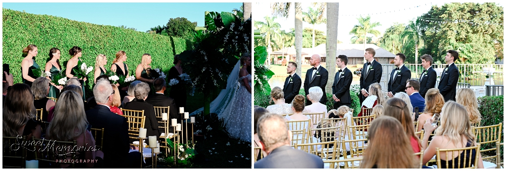 The wedding party at the ceremony