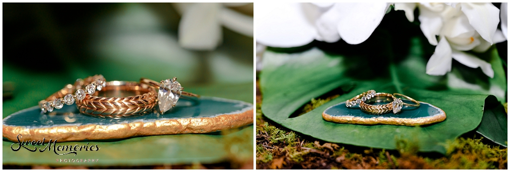 The bride and groom's rings