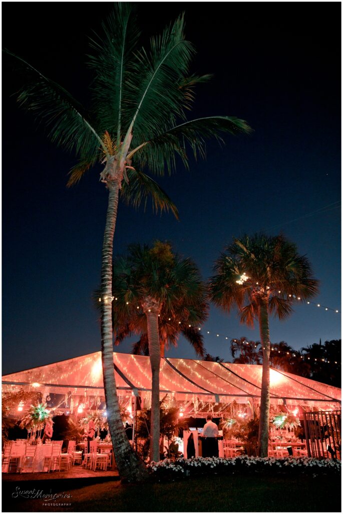 The reception tent before guests enter