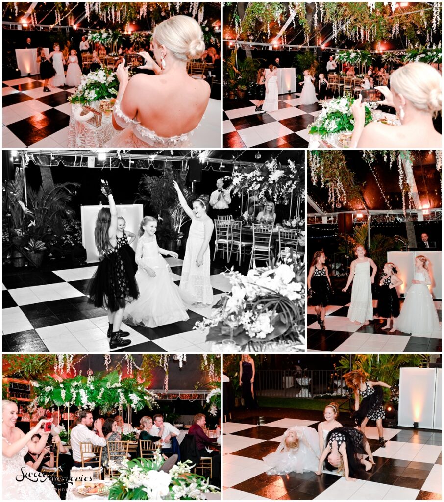 The flower girls dedicated a special dance to the married couple