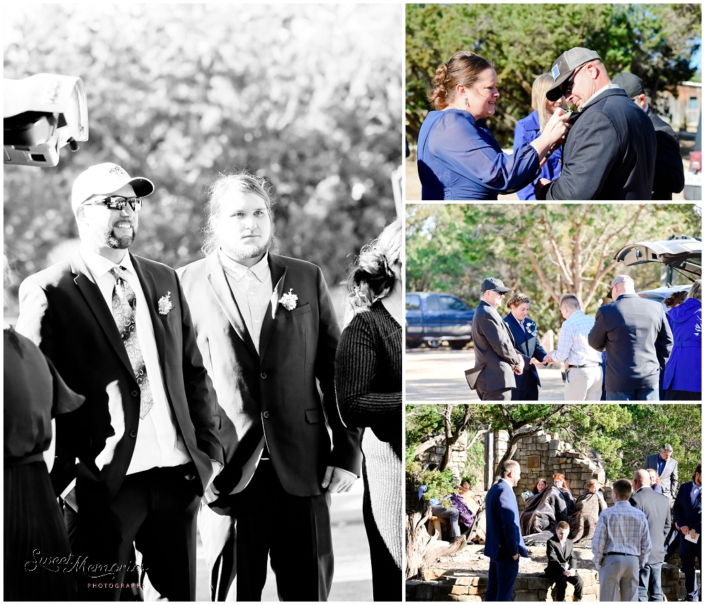 Getting ready before the wedding ceremony