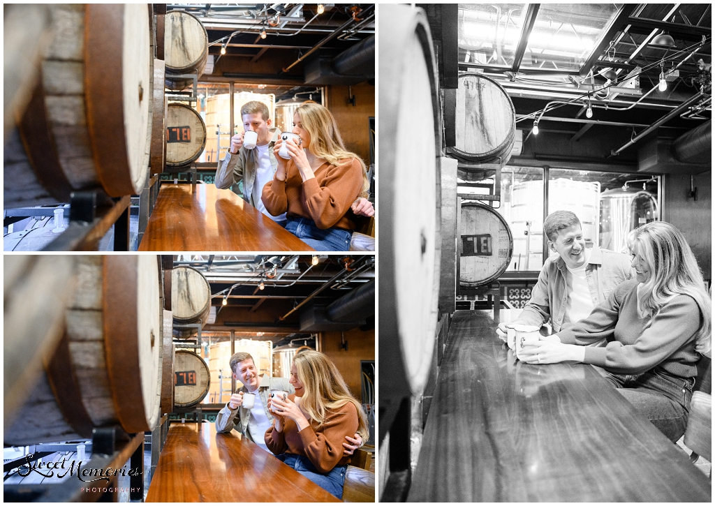 Lazarus Brewing Co. Engagement Session | Coffee Shop Engagement