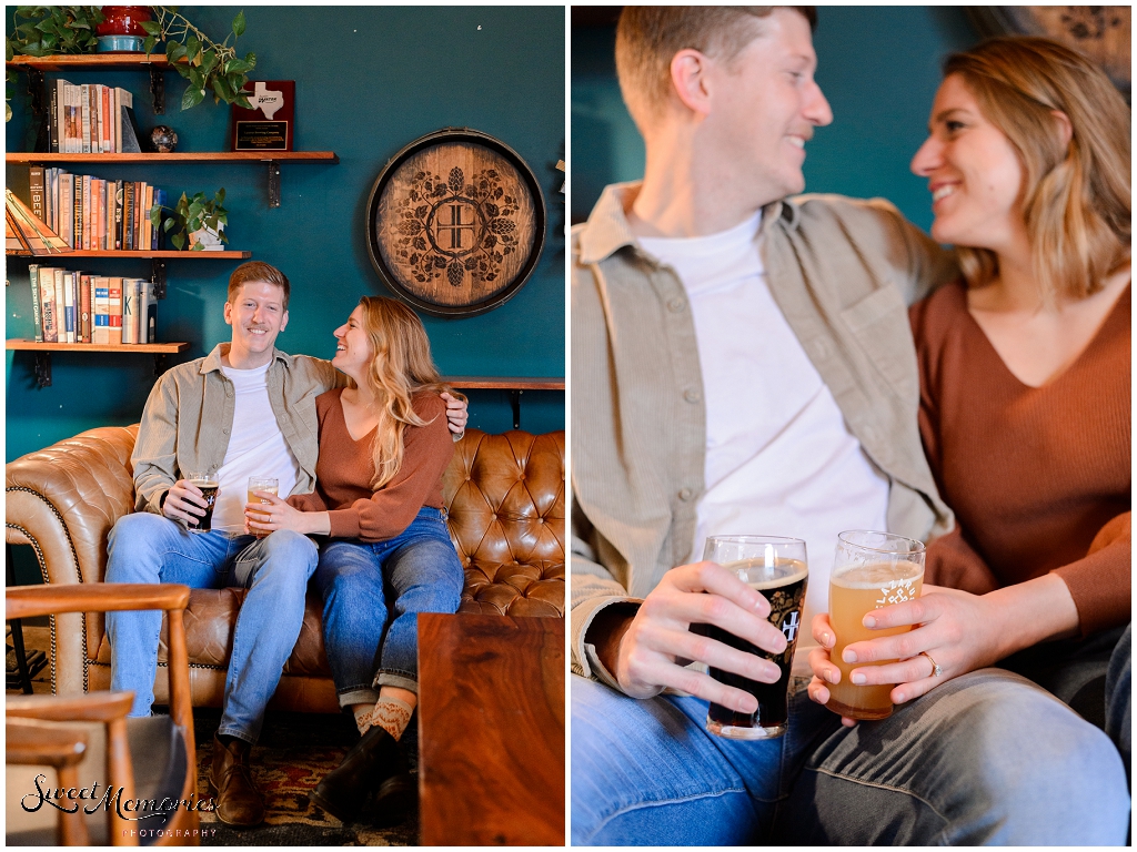 Lazarus Brewing Co. Engagement Session | Coffee Shop Engagement