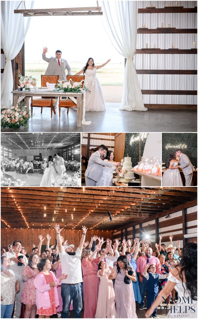 A wedding reception at the Allen Farmhaus, one of the best Austin wedding venues.