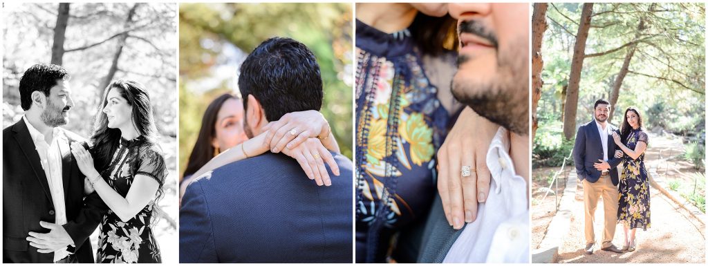 Engaged couple on the walking path at zilker botanical garden with Austin Texas Photographer