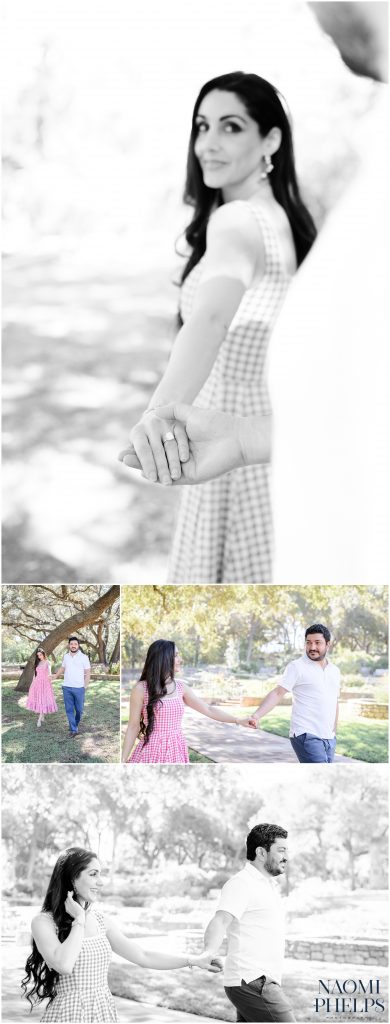 Austin Texas Photographer photographing couple throughout zilker botanical garden.